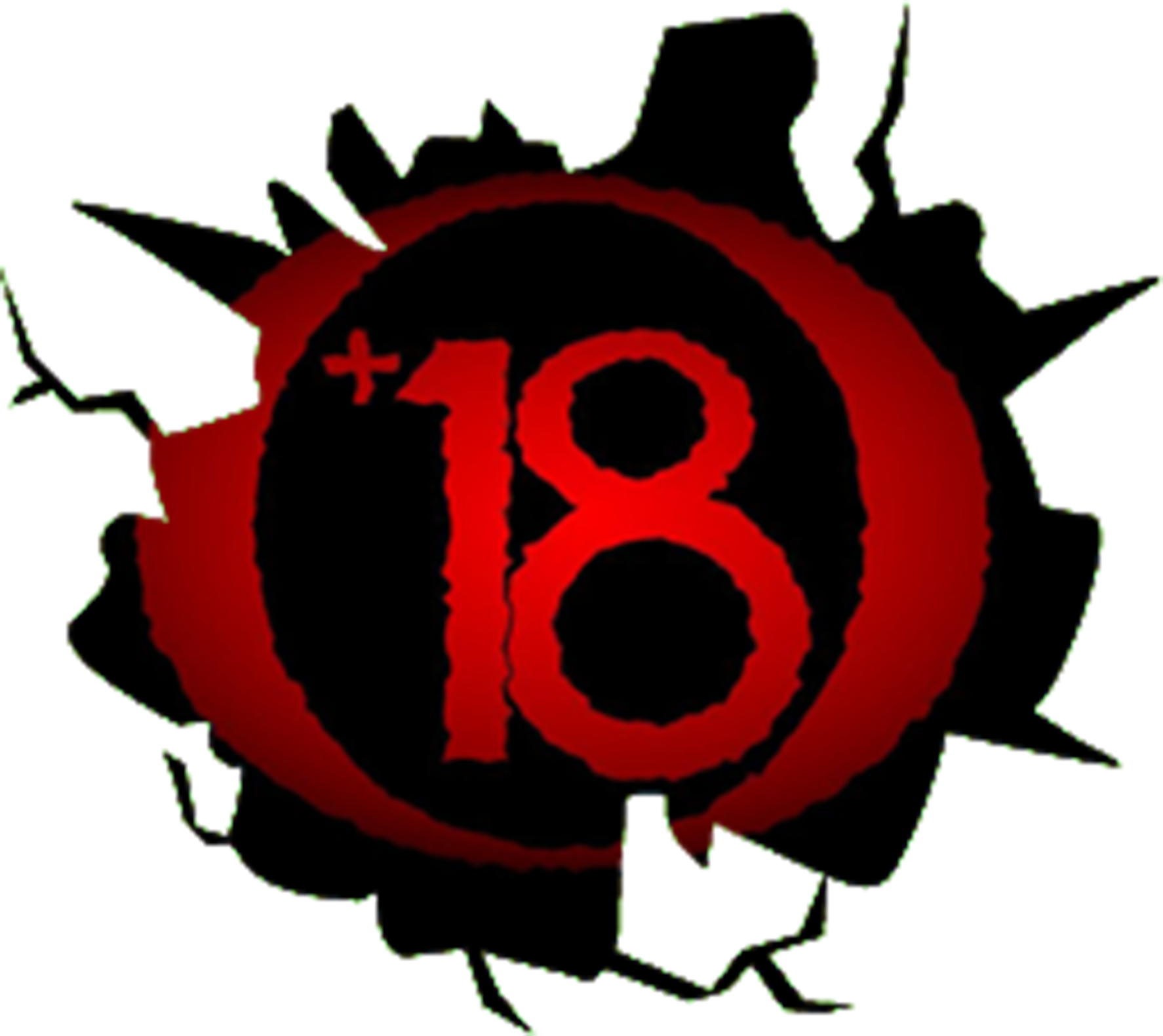 Ярлык 18. 18 Символ. Знак 18 плюс. 18 Логотип. Знак 18 на прозрачном фоне.